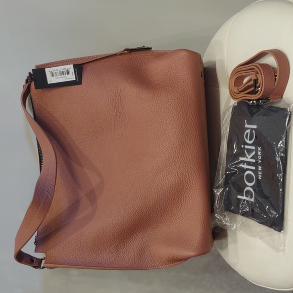 BOTKIER Rose Hudson Hobo Zip Top Tote Purse New 2 Straps Handbag Neutral Mauve - Picture 8 of 12